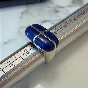 RLM studios Lapis and Sterling silver modernist ring, size 7
